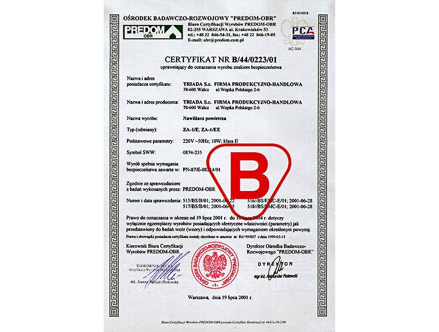 Certyfikat Bezpieczeństwa